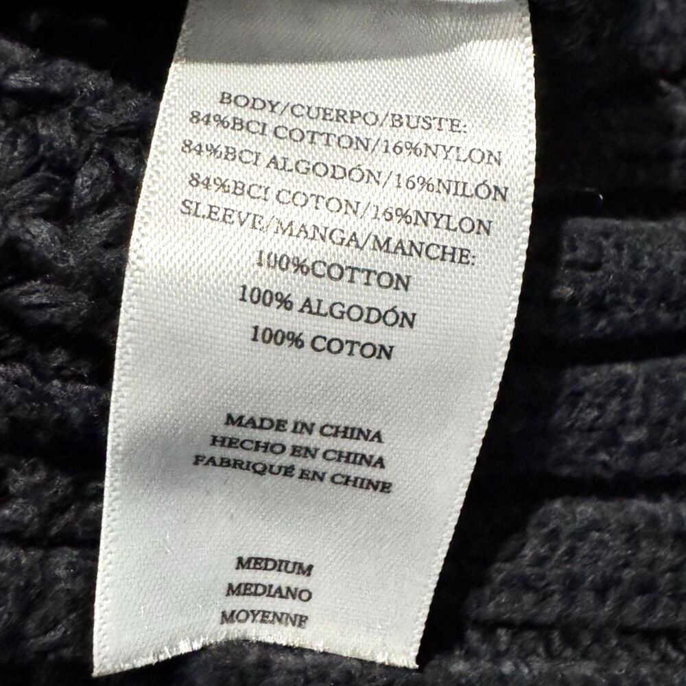Rails Dhalia Black Eyelet Puff Sleeve BCI Cotton Blend Chunky Knit Sweater M - Picture 7 of 8